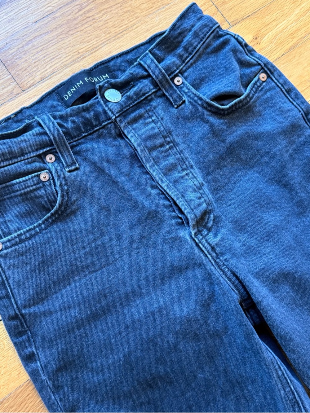 Denim Forum Aritzia the Arlo High Rise Straight Denim Jeans Black size 23